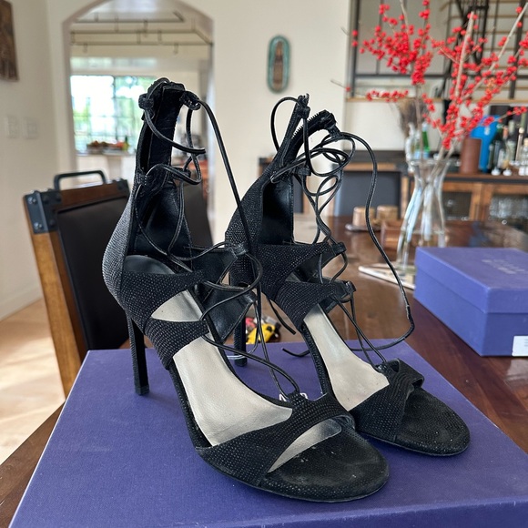 Stuart Weitzman Black Strappy Sandals - Picture 1 of 4